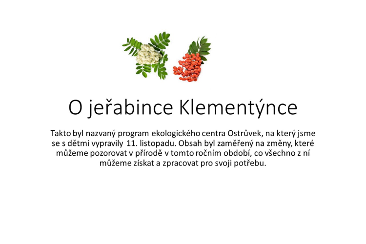 O jeřabince Klementýnce