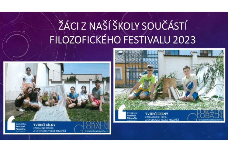 Žáci z naší školy součástí Filozofického festivalu 2023